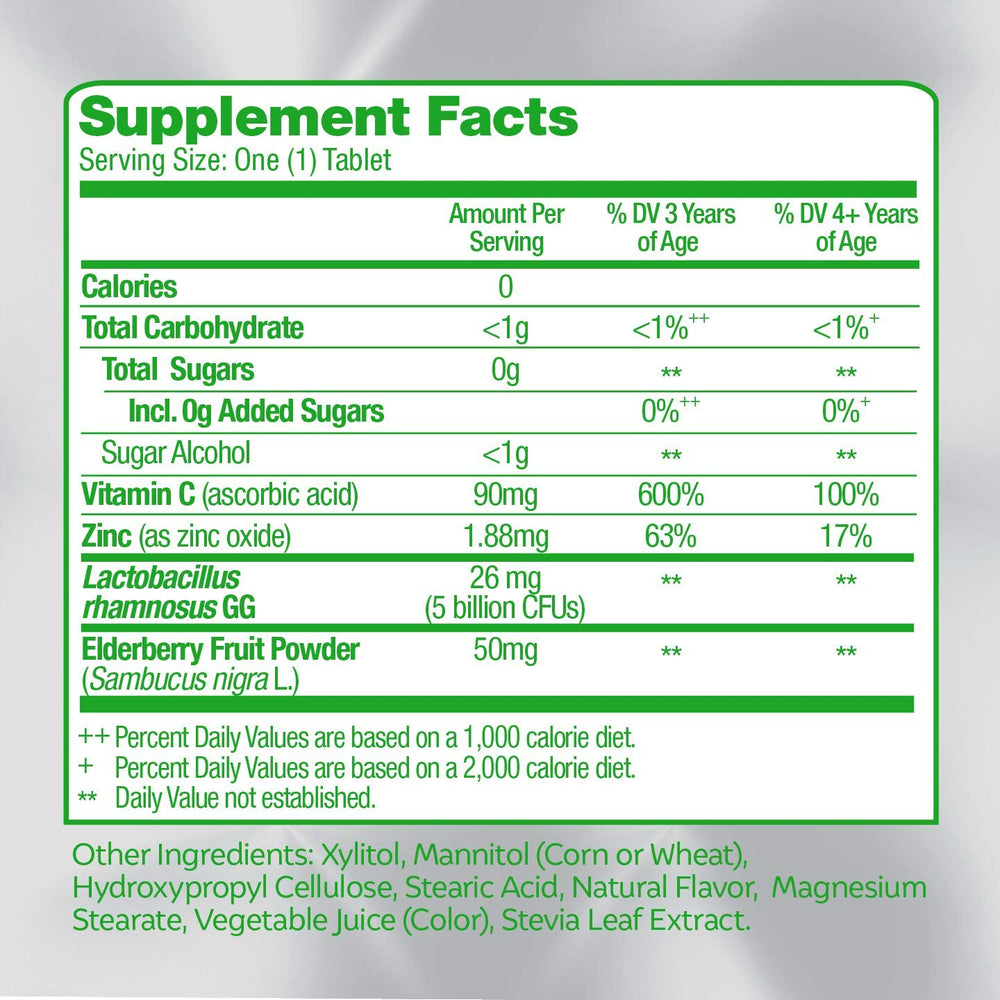 Culturelle etiqueta nutricional legible mostrando probiótico y vitaminas