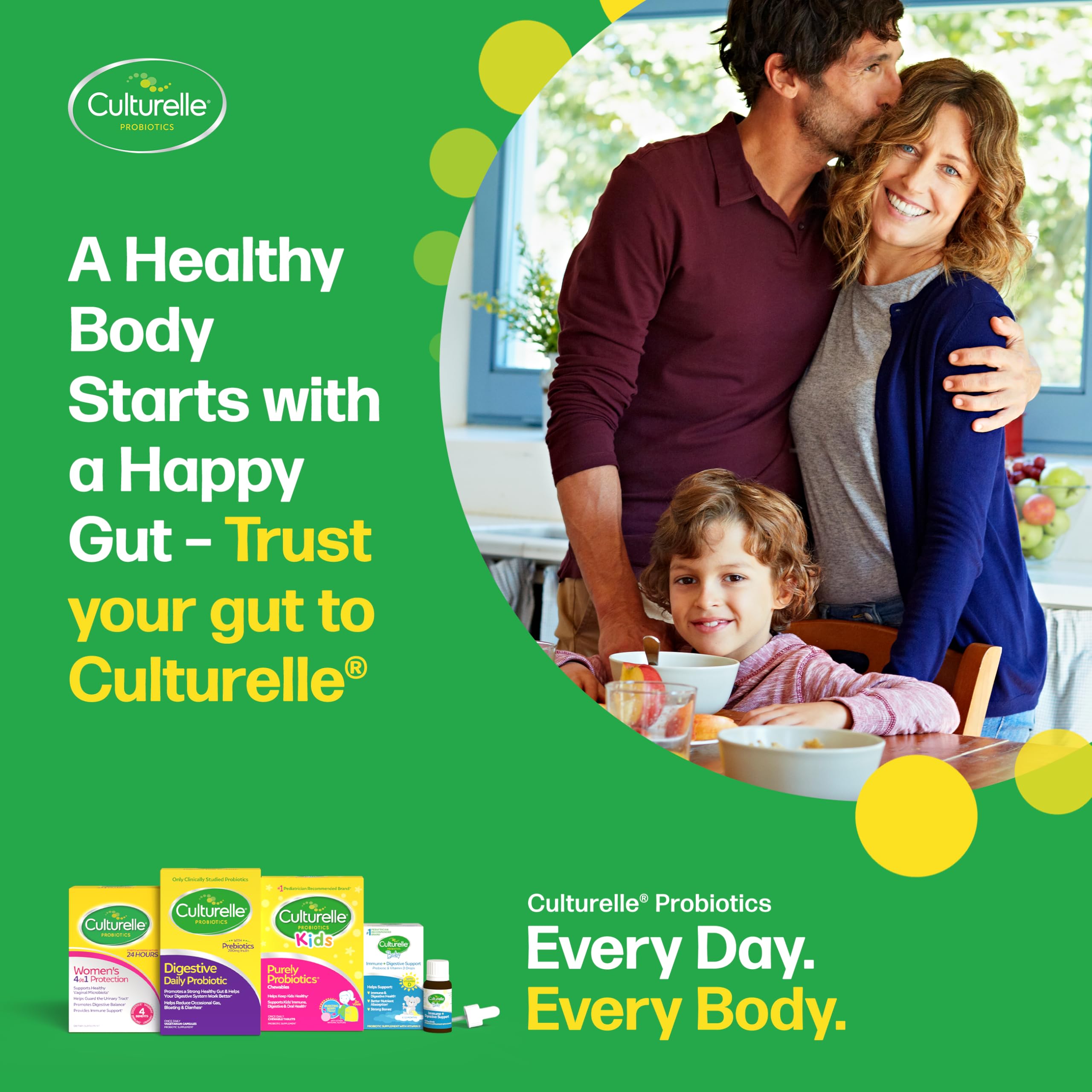 Culturelle familia con niño usando el producto con confianza