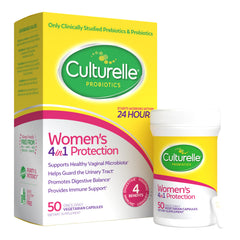 Culturelle frente del empaque mostrando beneficios y cantidad de cápsulas
