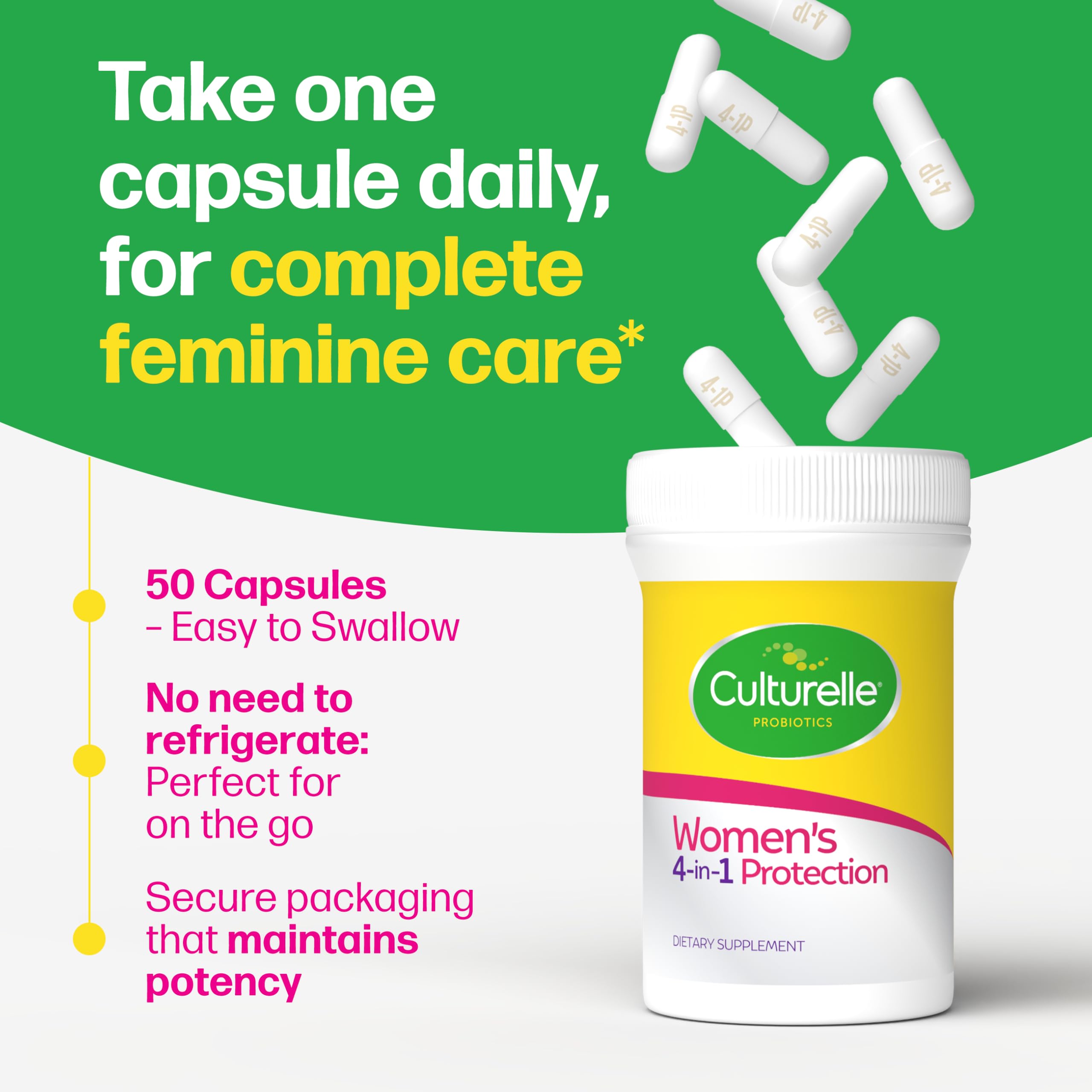 Culturelle primer plano de cápsula resaltando textura y tamaño cómodo