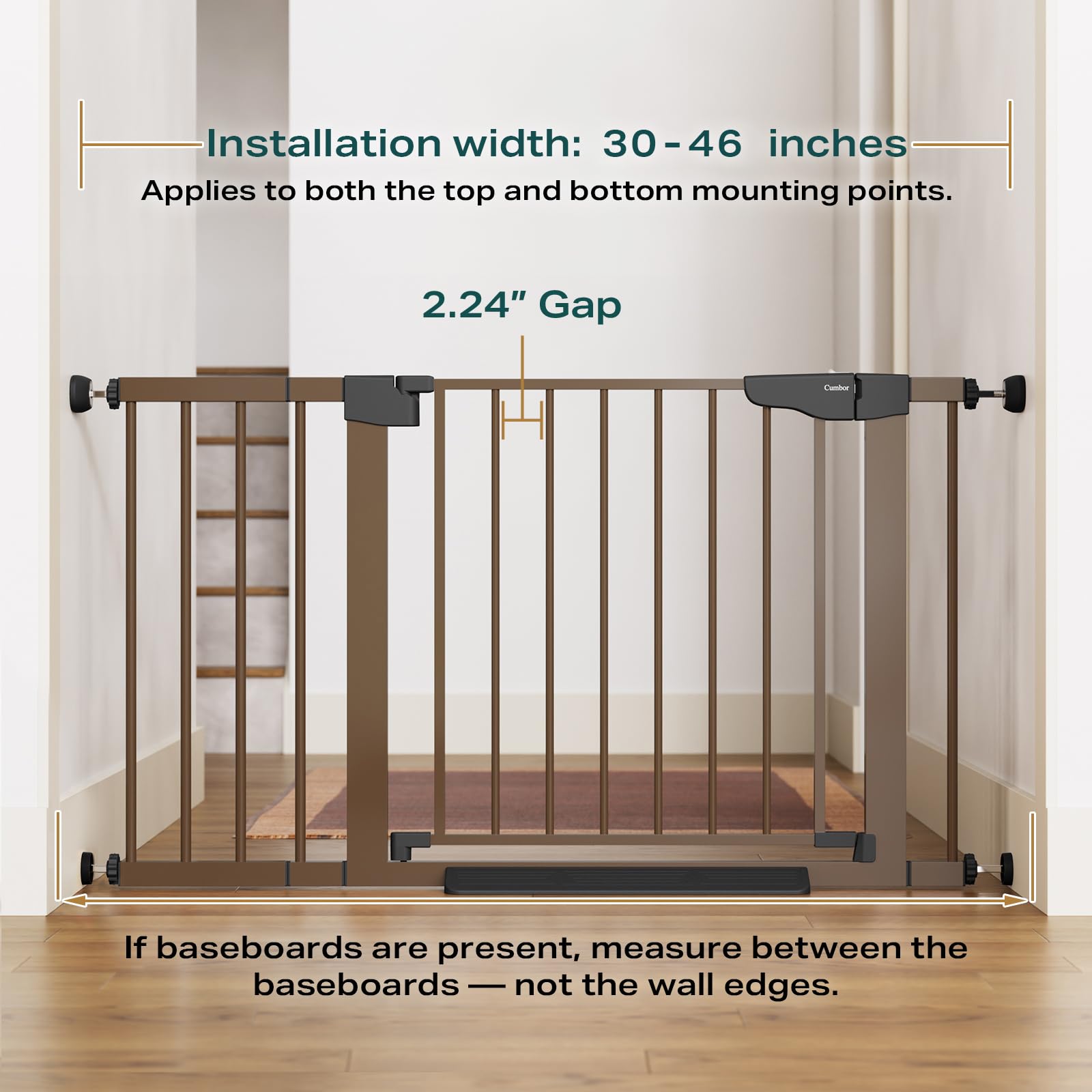 Cumbor montaje a presión sin taladro ideal para puertas y pasillos