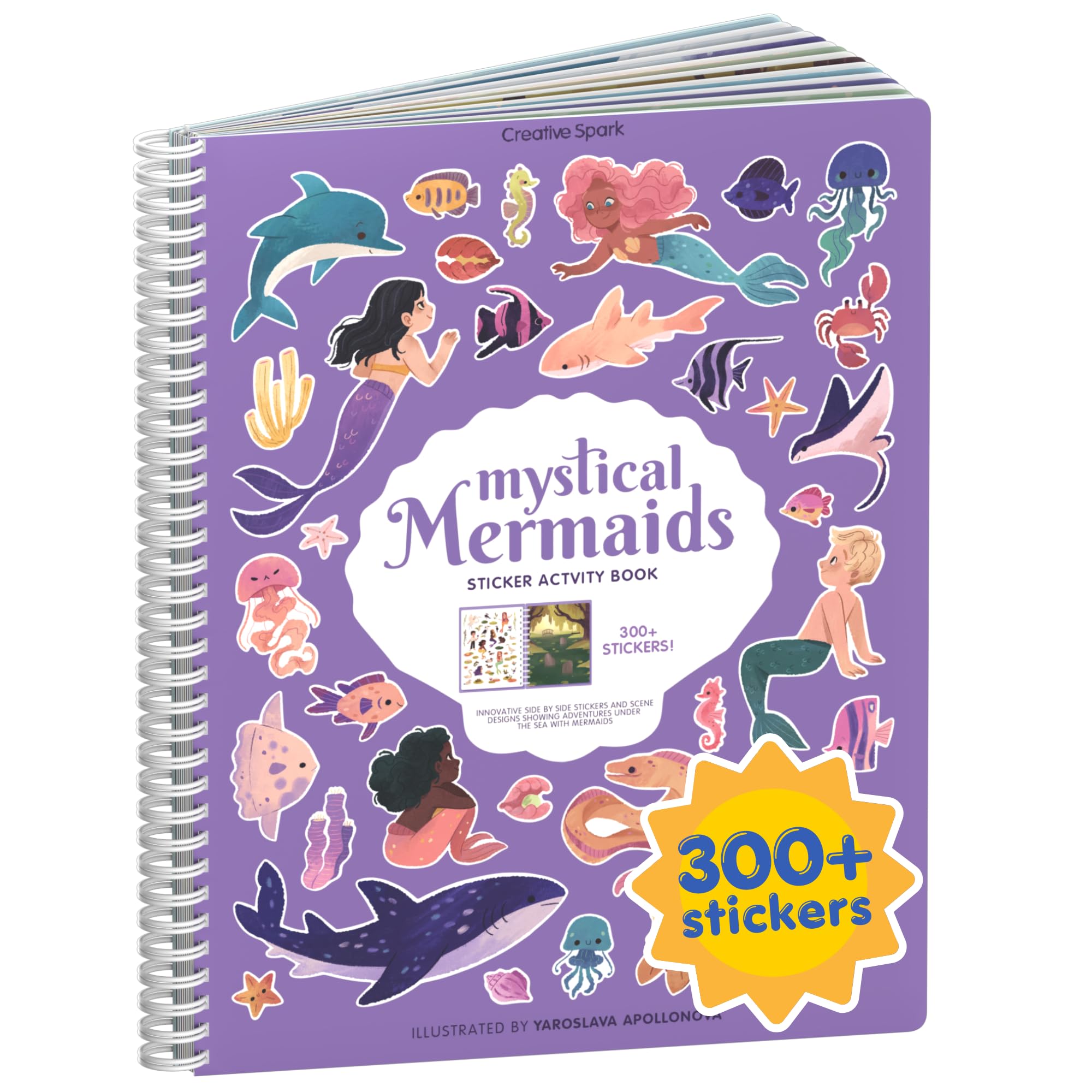 CUPKIN portada del libro Mystical Mermaids mostrando sirenas y colores vibrantes, atrae atención creativa