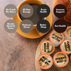 Cuppa Healthy Coffee textura del polvo instantáneo que resalta mezcla y sabor