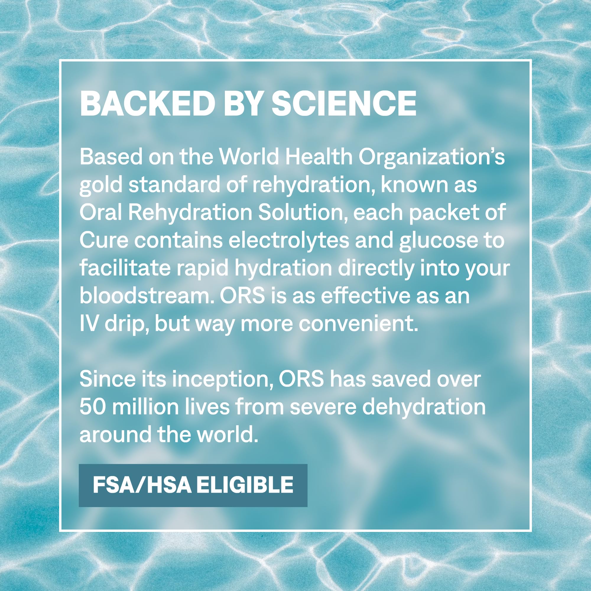 Cure Hydration etiqueta con certificaciones Non-GMO, kosher y sin gluten visibles