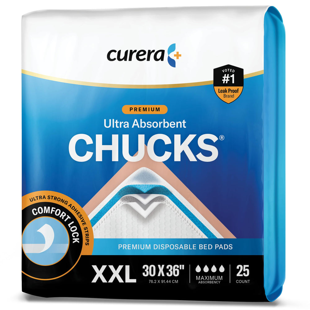 Bedroom scene with Curera Chucks pad giving discreet mattress protection