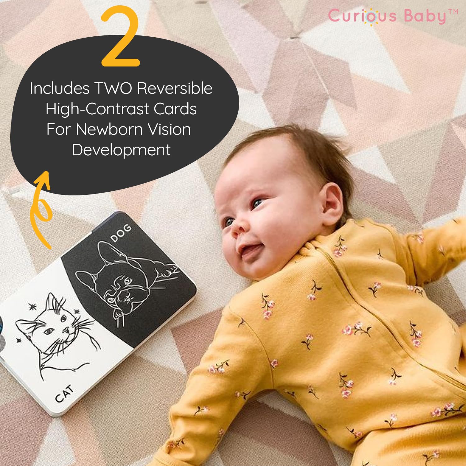 Curious Baby tarjeta de hitos con resumen claro de desarrollo por meses