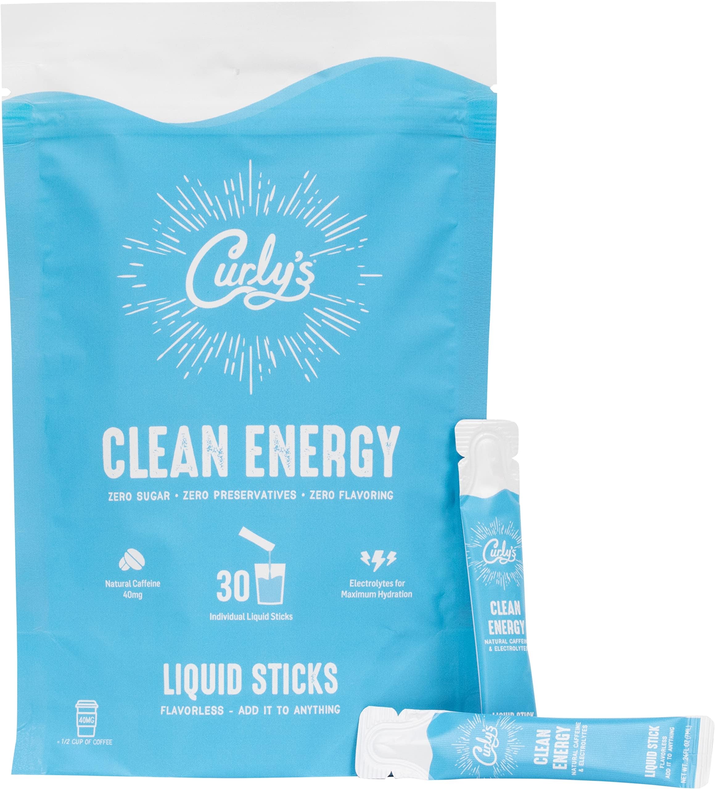 Curly's frontal packaging mostrando caja y diseño limpio, conveniencia inmediata