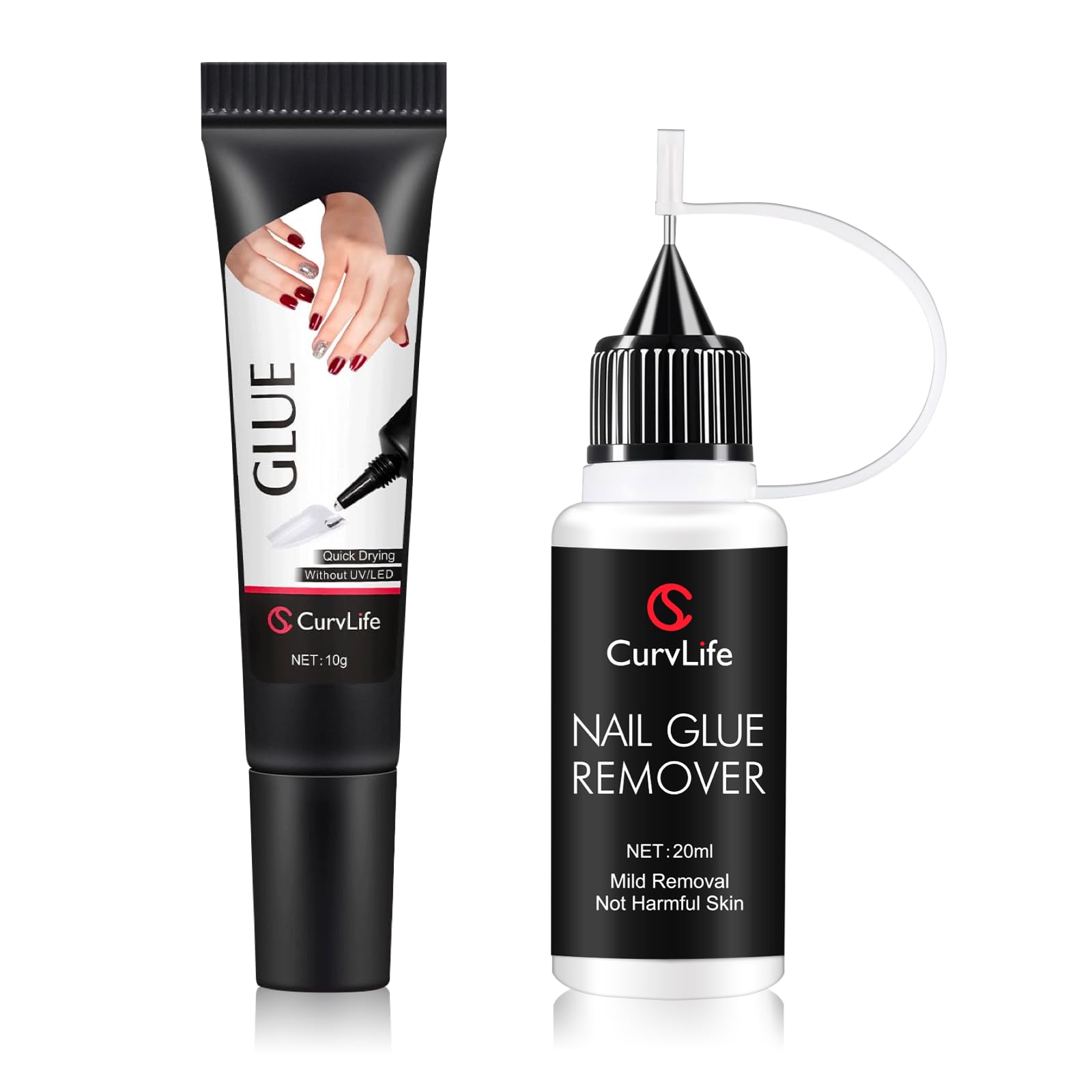 CurvLife kit frontal mostrado completo para manicura casera segura
