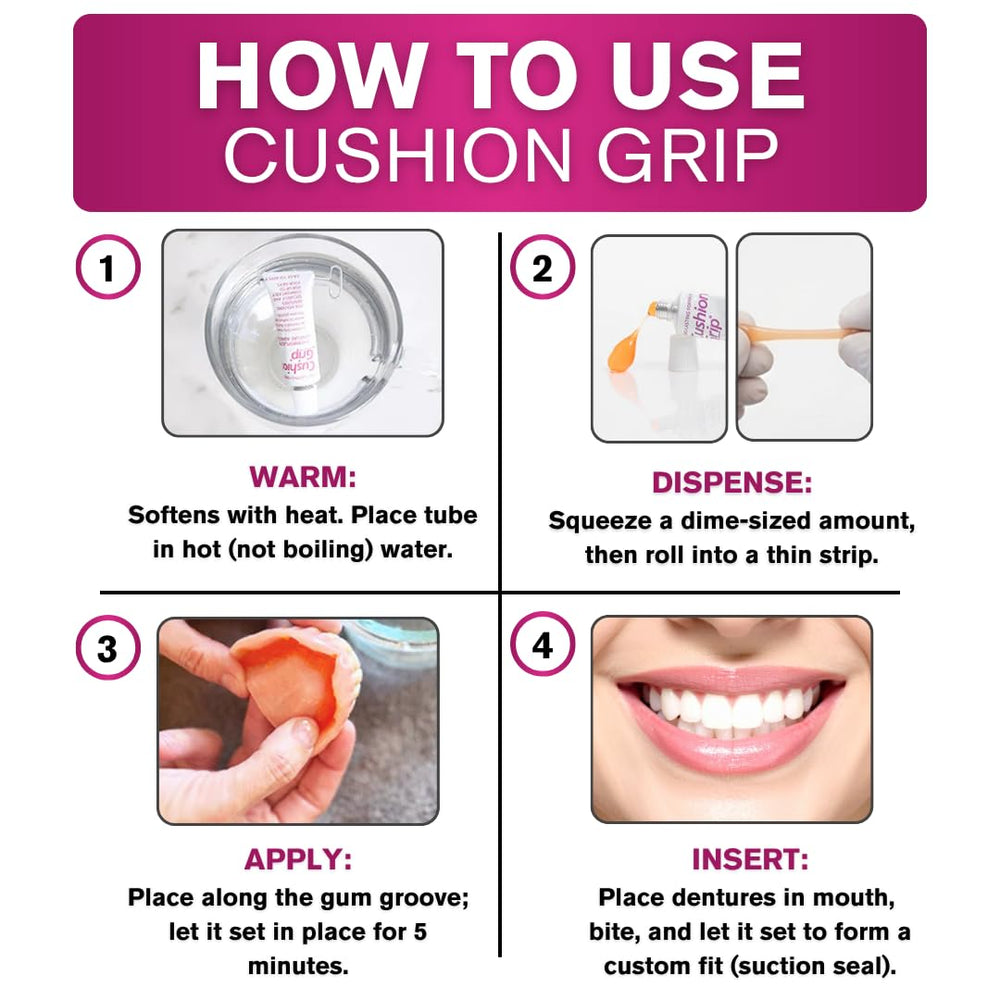 Cushion Grip imagen de prótesis antes y después que muestra mejora en ajuste