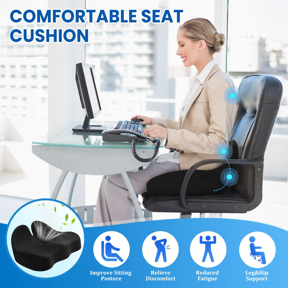 CushZone base con puntos antideslizantes que mantienen el cojín fijo al asiento