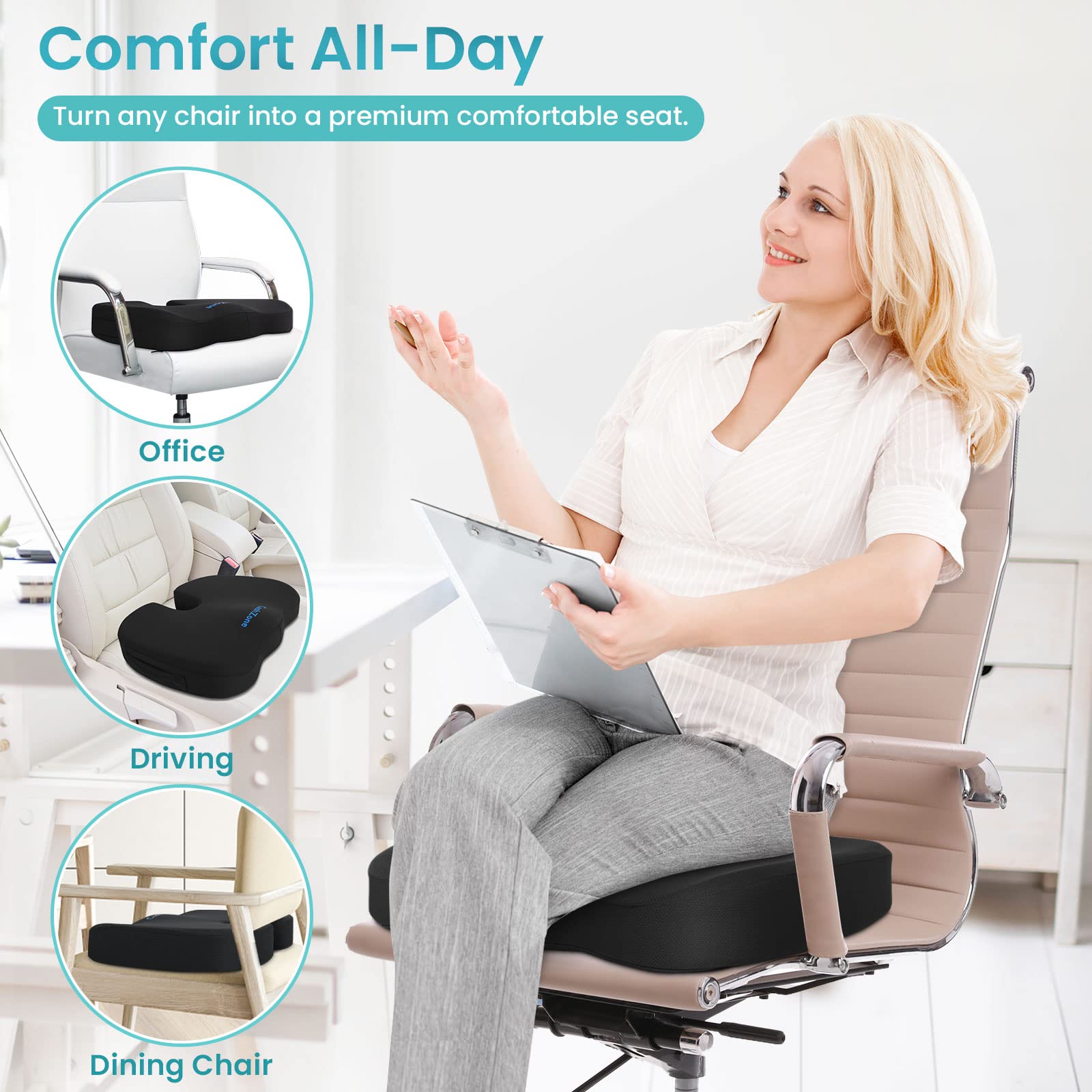 CushZone asa lateral para transportar fácil en cualquier viaje