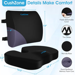 CushZone respaldo lumbar con correas ajustables, sujeción segura