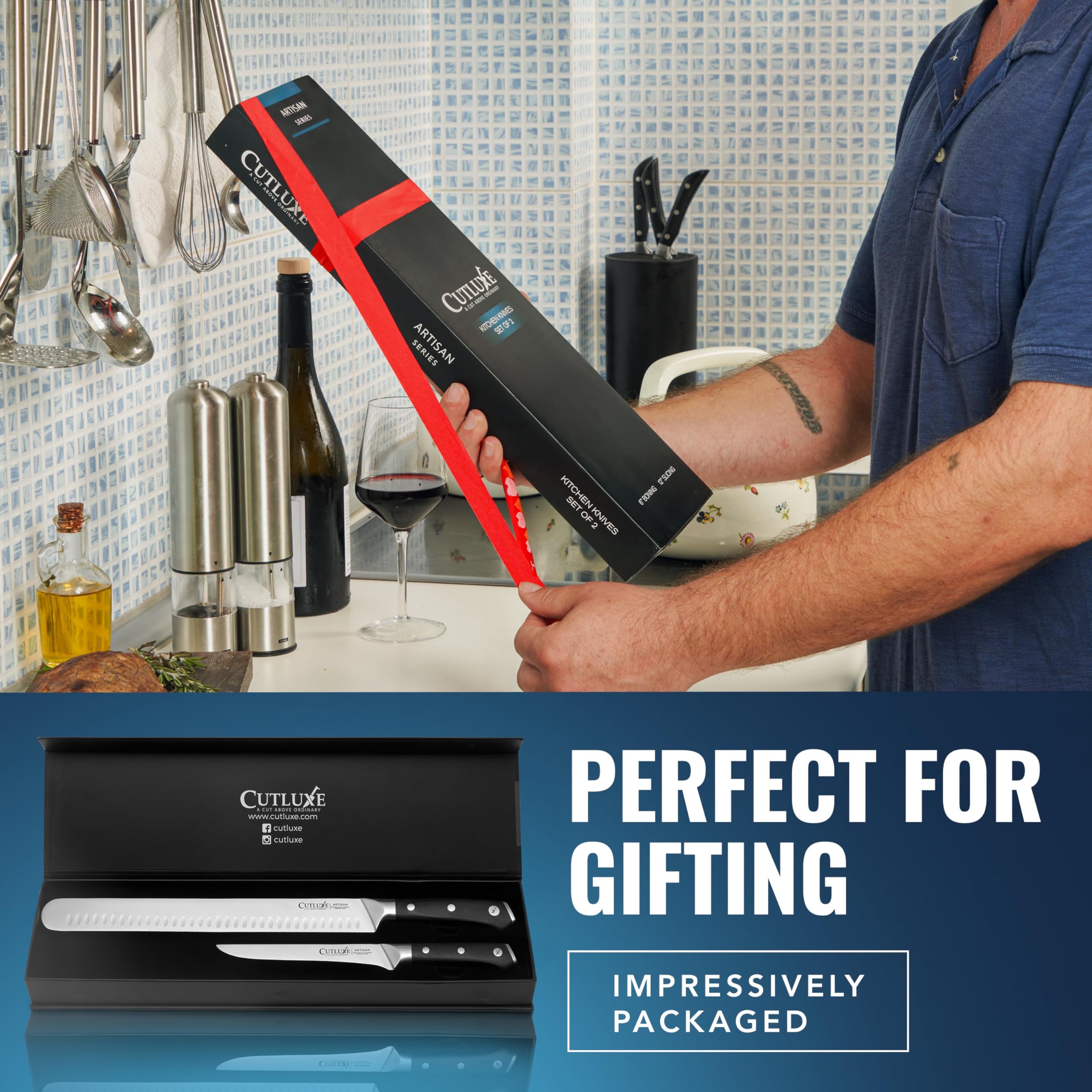 Cutluxe presentación en caja lista para regalo perfecta para aficionados al BBQ