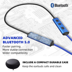 Cuzabe auriculares tipo neckband en uso sobre cuello durante trabajo