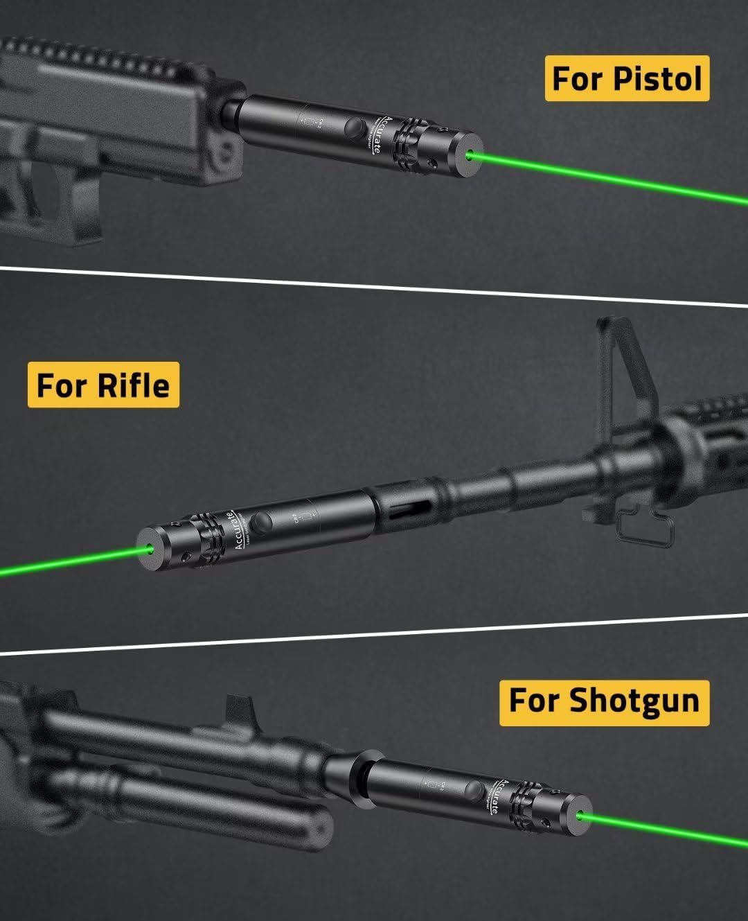 CVLIFE comparación de tamaño del bore sight junto a una regla para referencia