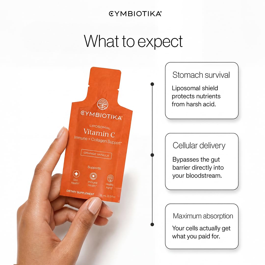 CYMBIOTIKA etiqueta con lista de ingredientes y beneficios visibles