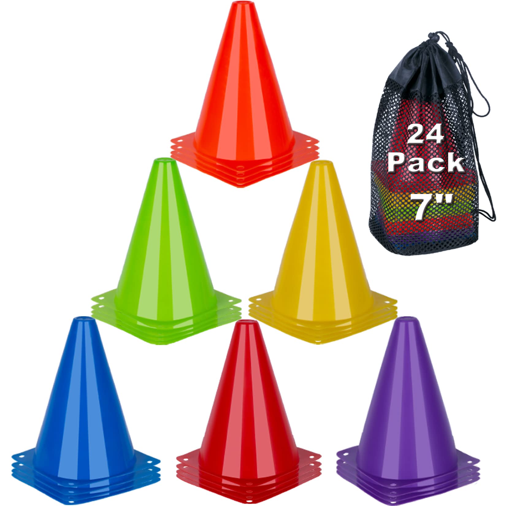 cyrico pack frontal de 24 conos, visibilidad instantánea