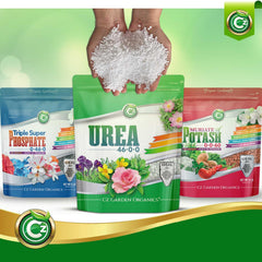 Cz Garden urea en mano para comparar tamaño y porciones prácticas