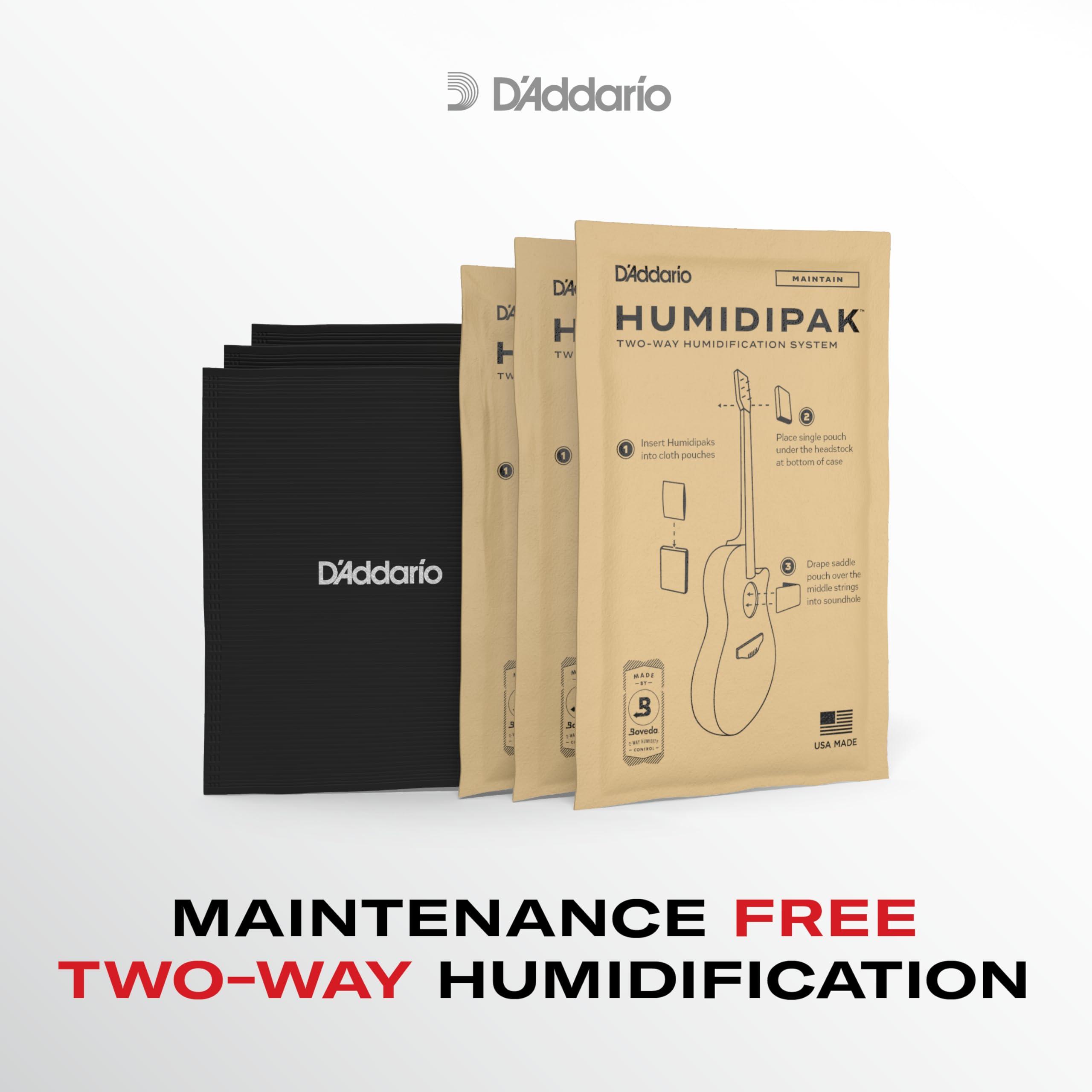 D'Addario primer plano del material del paquete mostrando su textura sellada