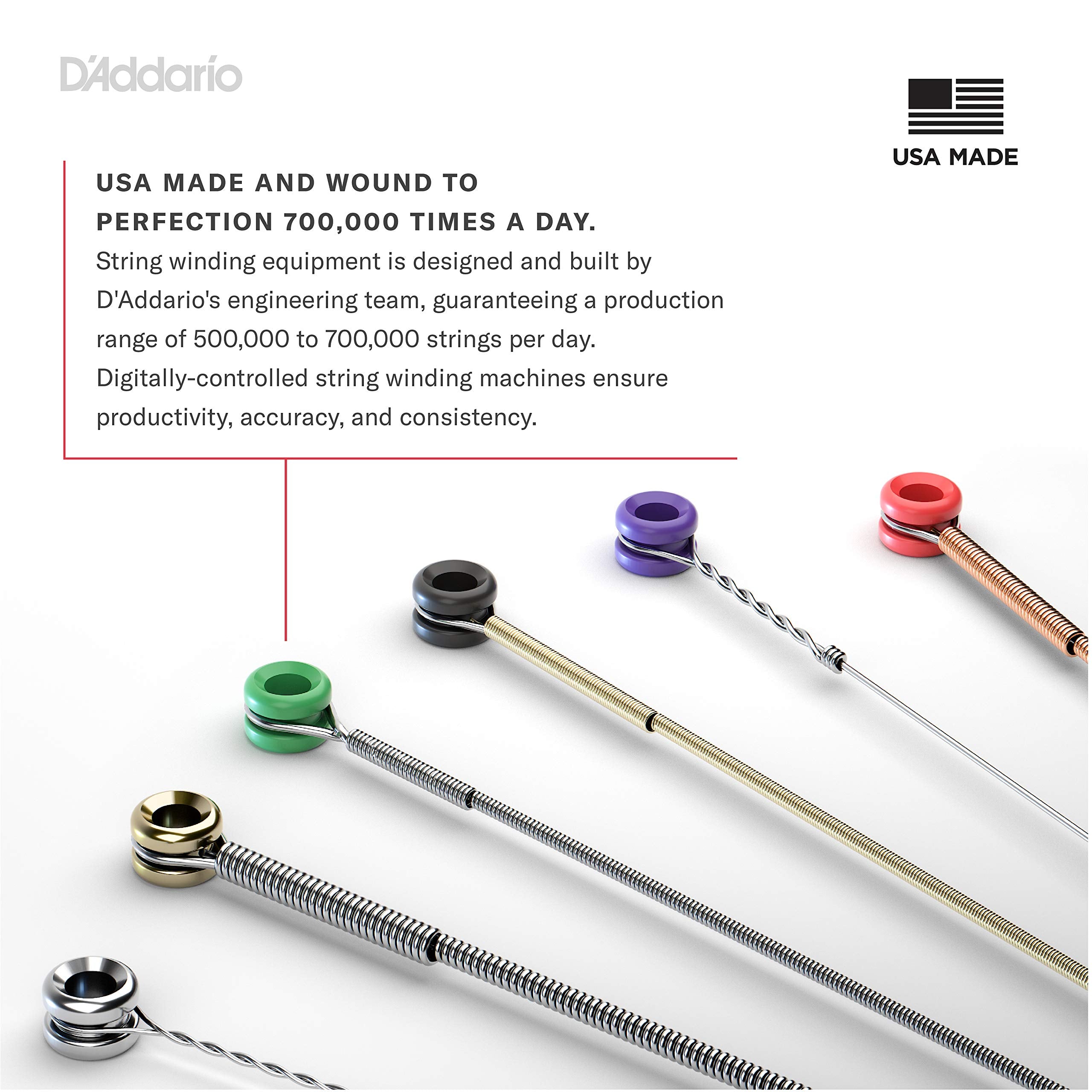 D'Addario cuerdas sometidas a tremolo mostrando elasticidad segura