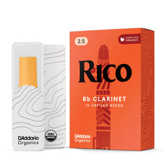 D'Addario Rico organic pack front view showing 10-pack and clear branding for reliable supply