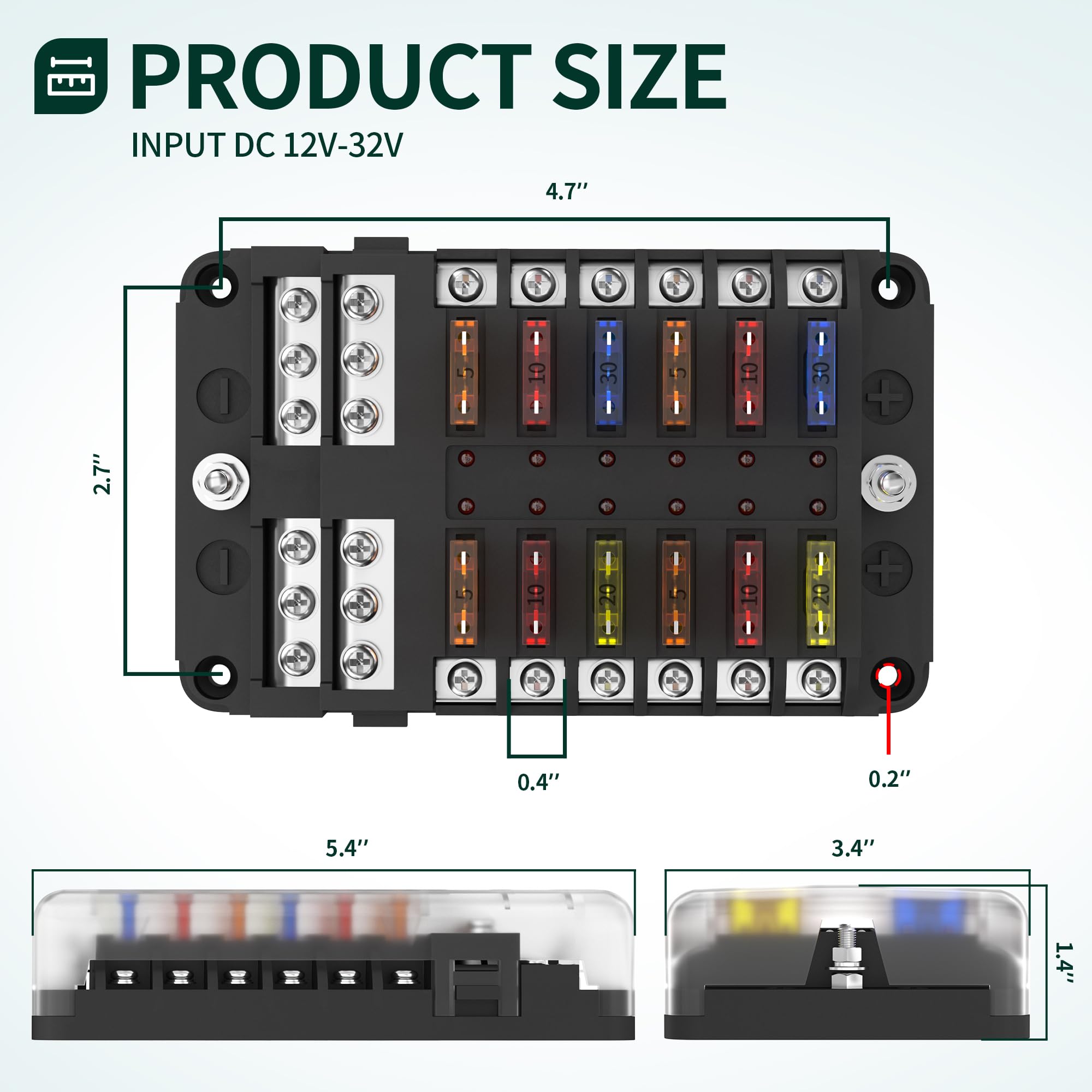 DAIERTEK primer plano del LED indicador mostrando fallo para diagnóstico rápido