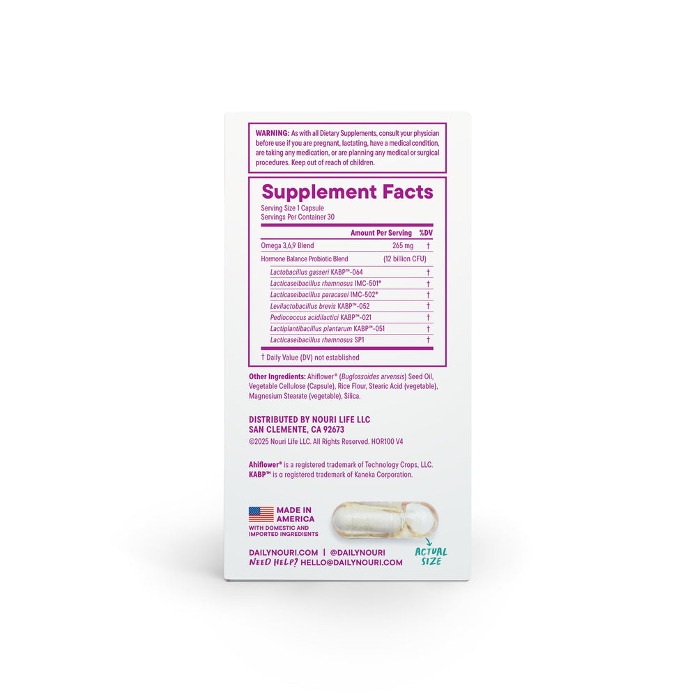 Daily Nouri cápsula abierta mostrando contenido para entrega dirigida intestinal