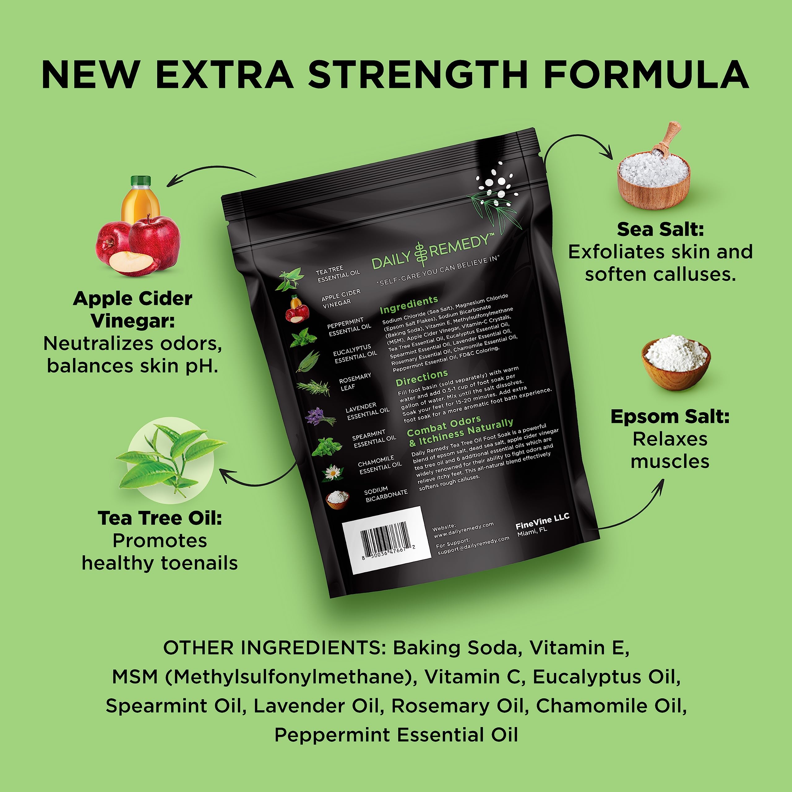 DAILY REMEDY textura de sales Epsom y mar con cristales visibles, efecto relajante