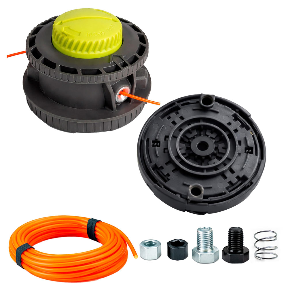 DALEPRO cabezal frontal compatible Ryobi mostrando montaje rápido y ajuste seguro