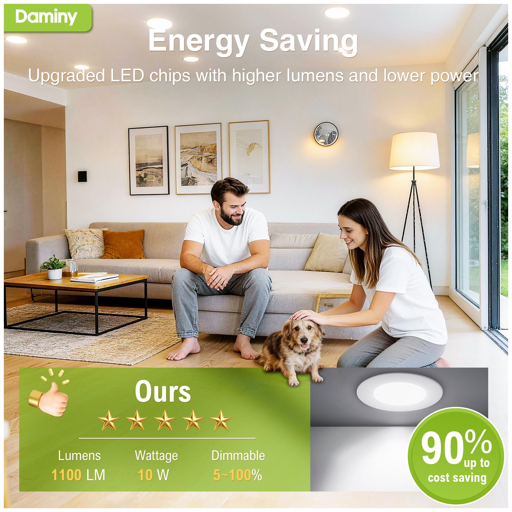 DAMINY perfil del downlight delgado para techos estrechos