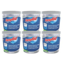 DampRid frontal del paquete de seis, absorbe humedad eficientemente