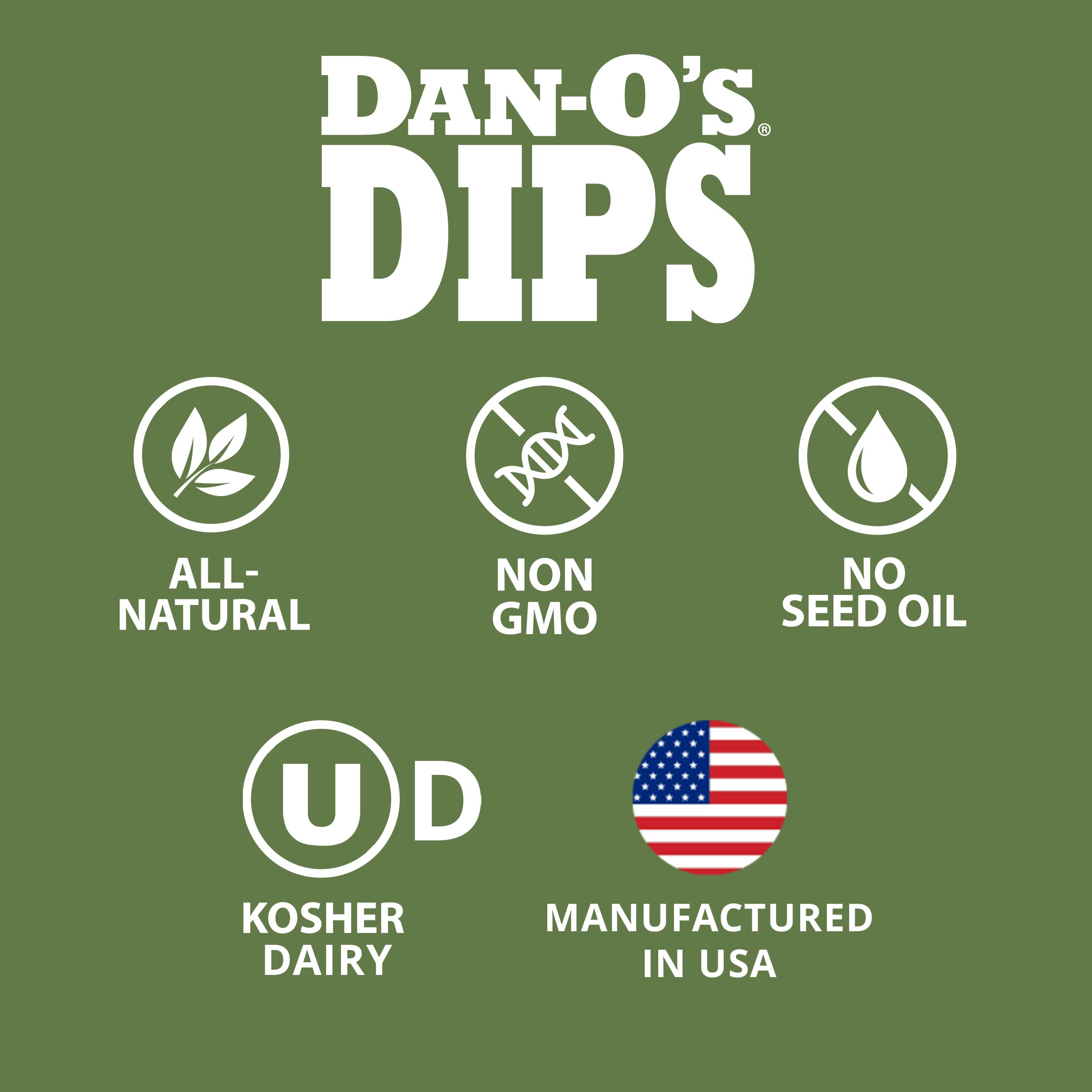 Dan-O's etiqueta con lista de ingredientes naturales y sin aditivos