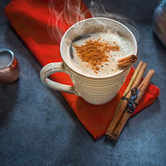 Dandy Blend taza servida con vapor, sabor a café sin cafeína