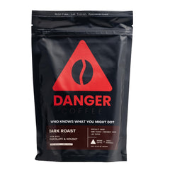 Danger Coffee paquete frontal mostrando marca y presentación, transmite confianza