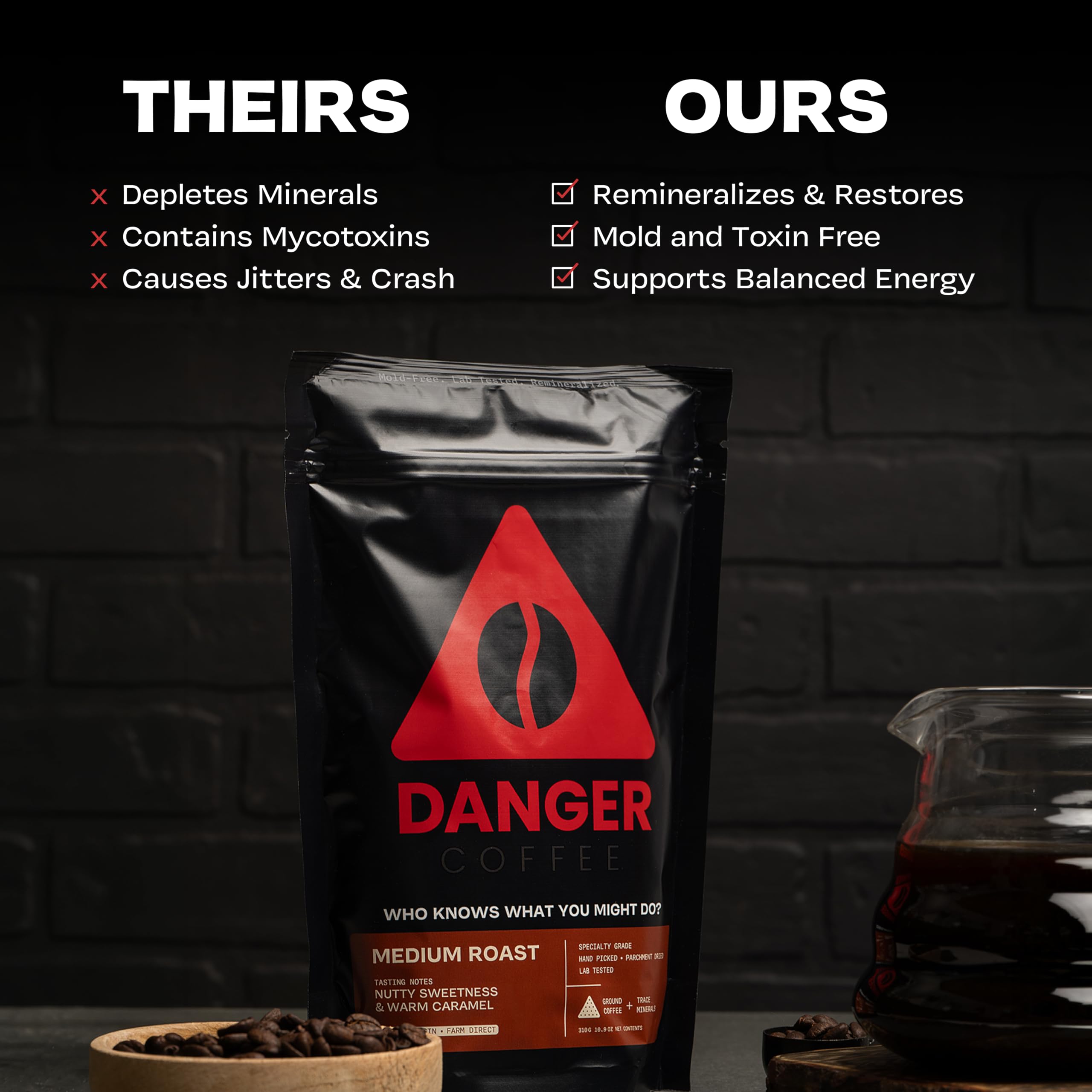 Danger Coffee taza preparada con crema, sabor equilibrado y aspecto apetecible
