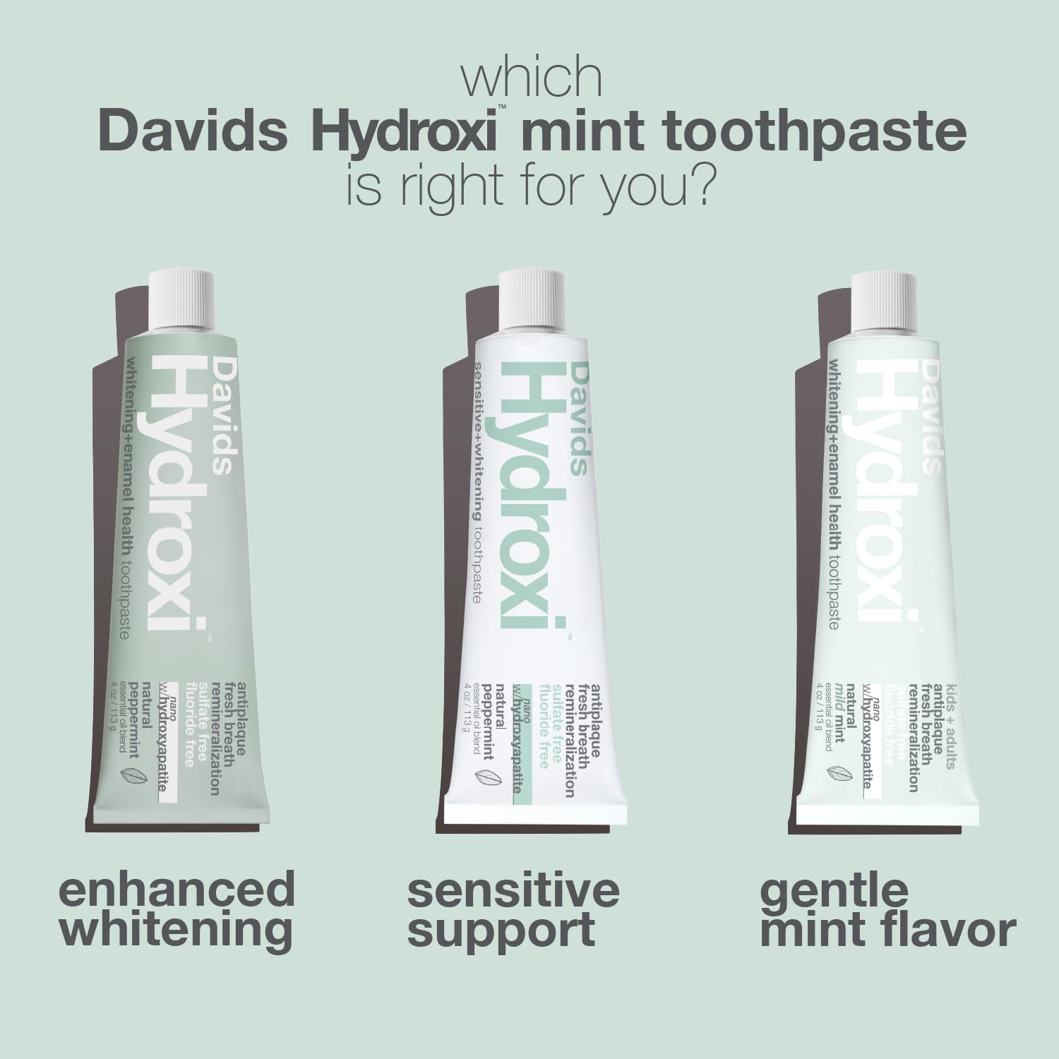 Davids etiqueta con lista de ingredientes limpios y beneficios claros