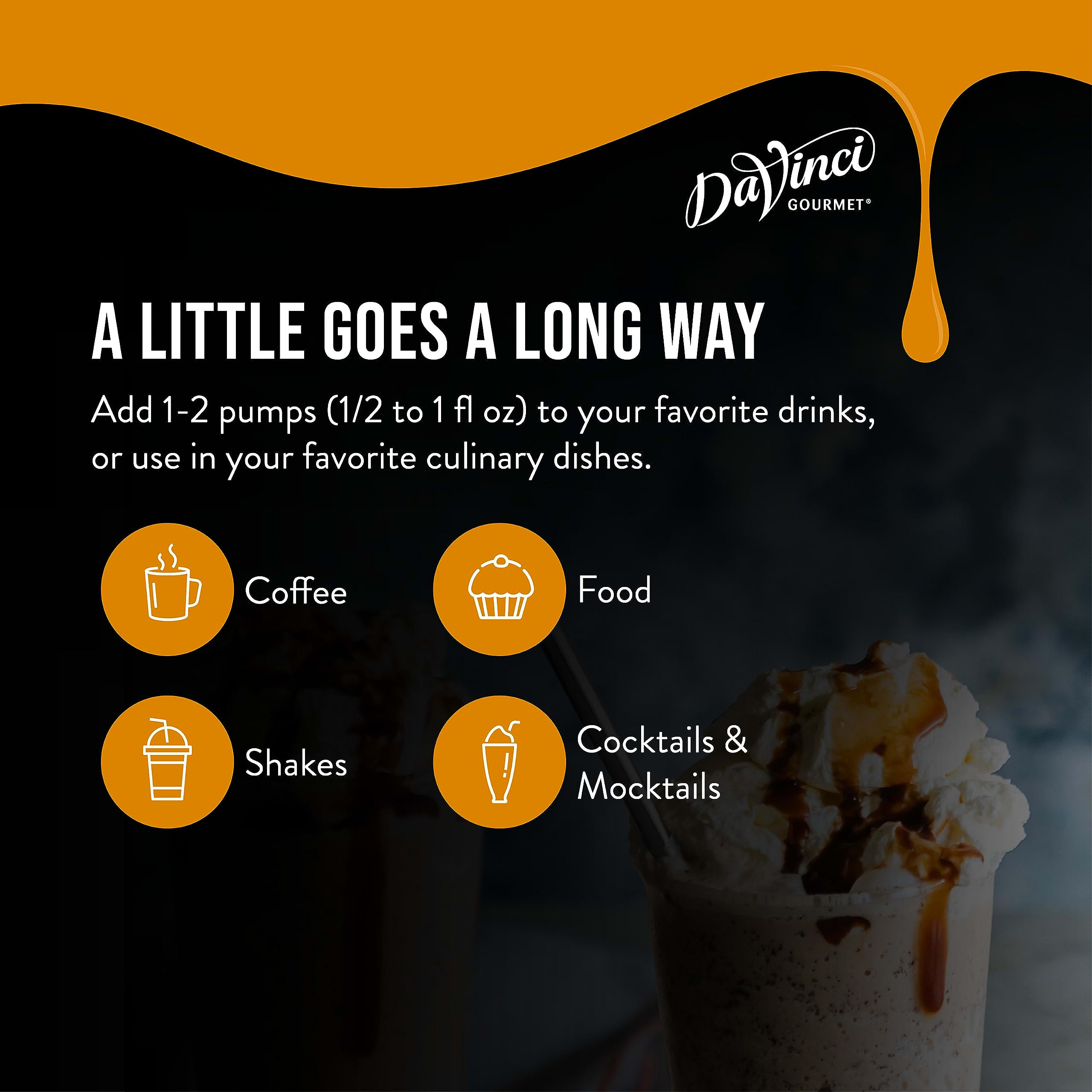 DaVinci Gourmet salsa rociada sobre helado, mejora postres rápidamente