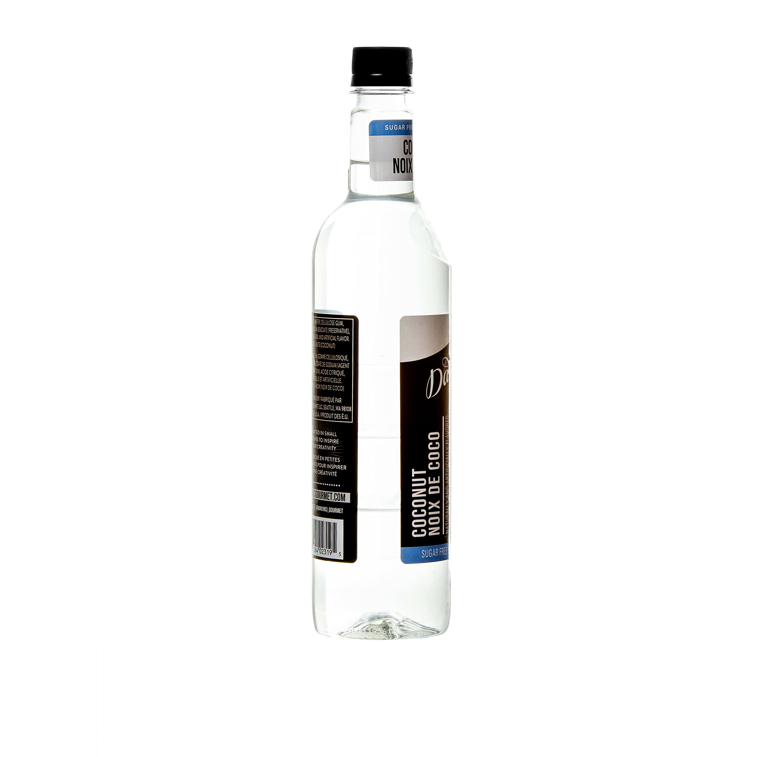 DaVinci Gourmet sirope vertiéndose desde la botella para dosificar fácil