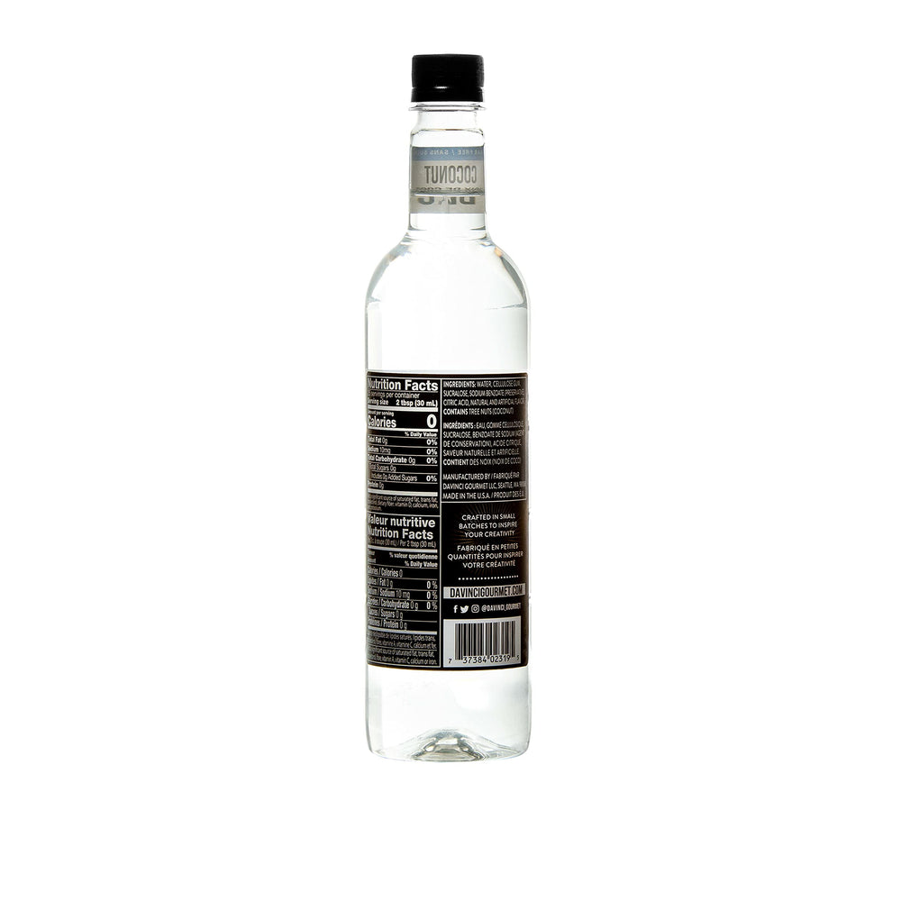 DaVinci Gourmet etiqueta lateral con ingredientes y beneficios visibles