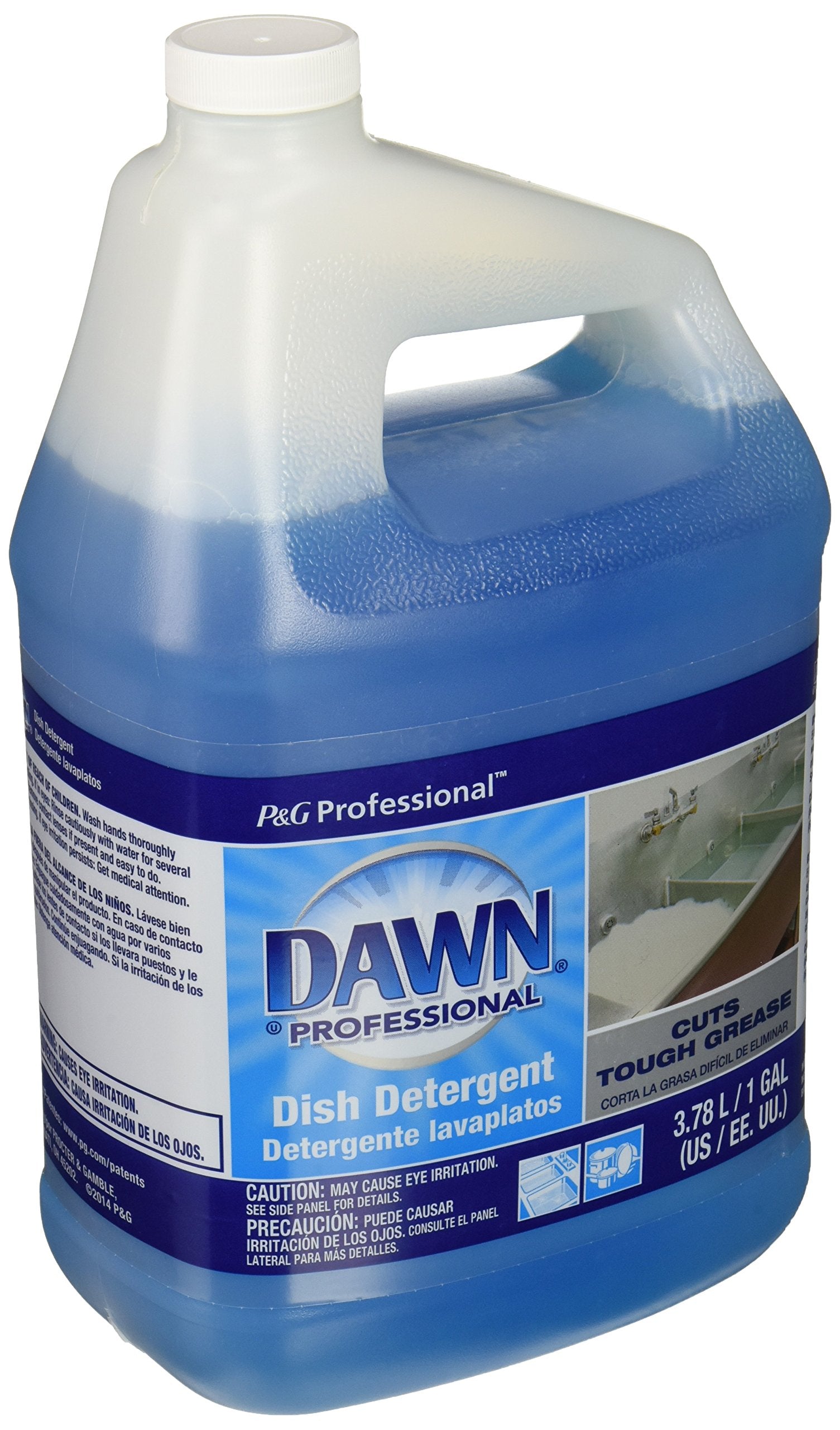 Dawn 1 gallon front label showing product name and concentrated formula benefit