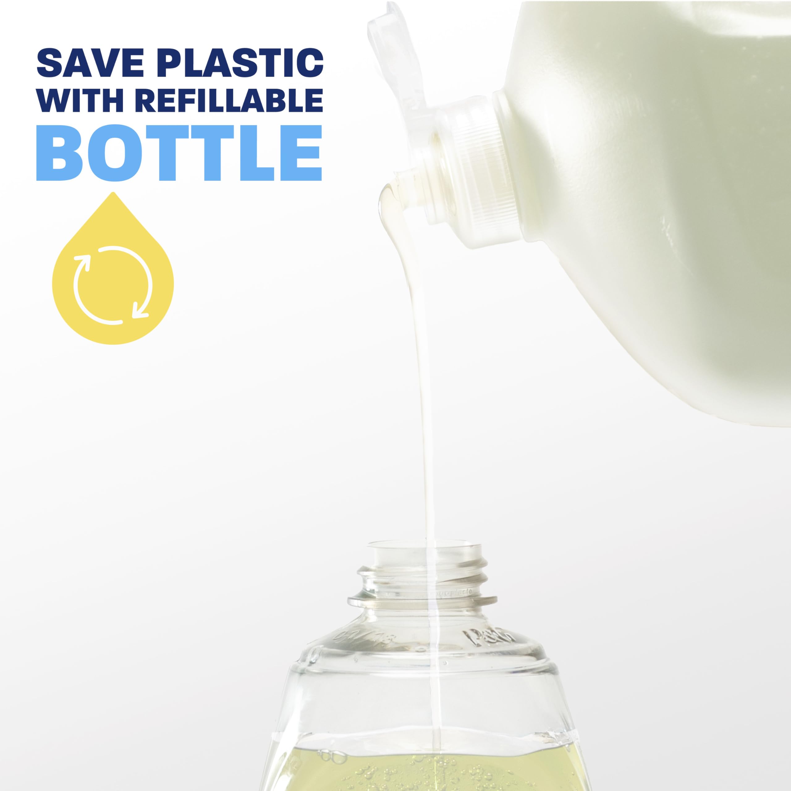 Dawn Free&Clear tres botellas en cocina, conveniencia para familias