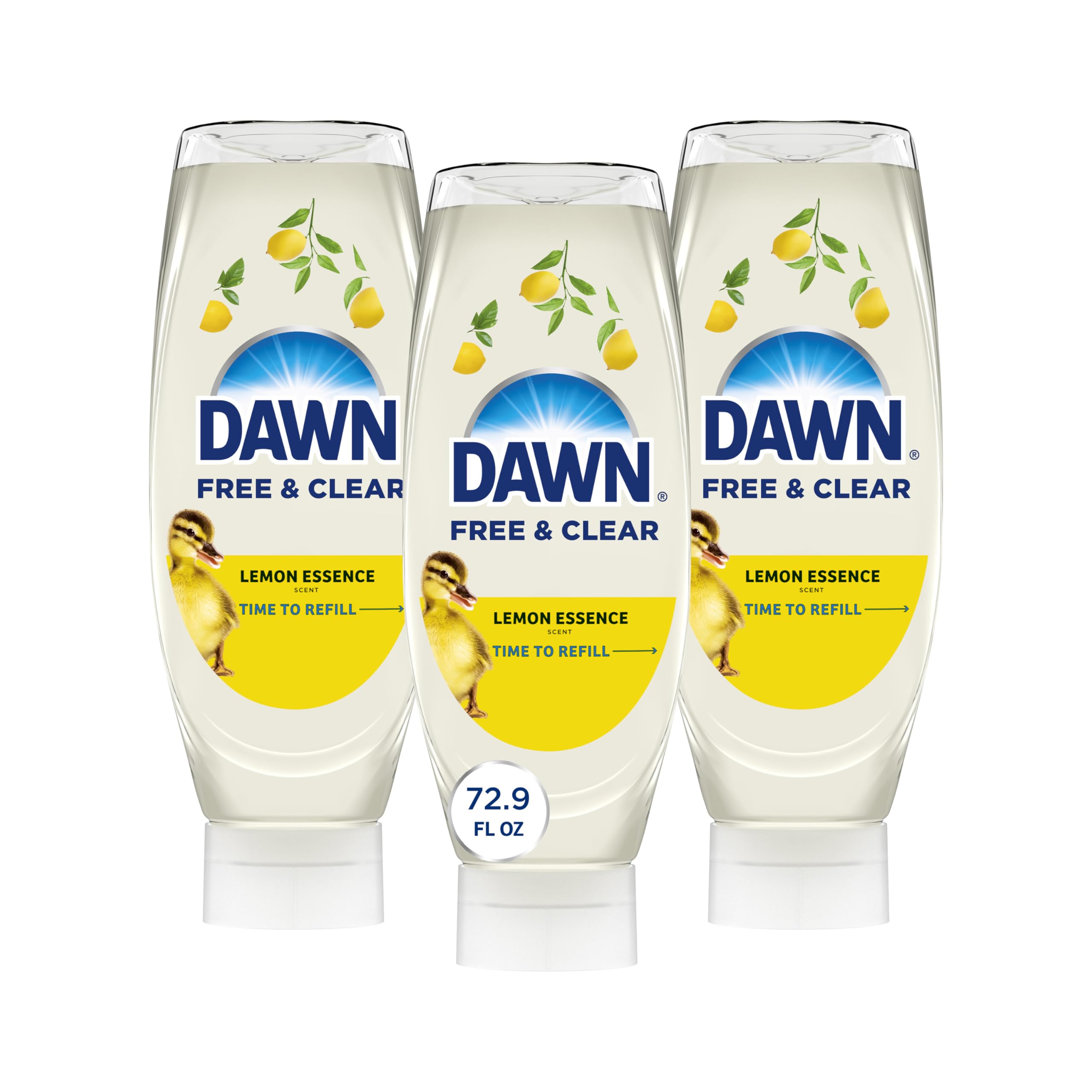 Dawn Free&Clear frente del envase EZ-Squeeze mostrando diseño funcional