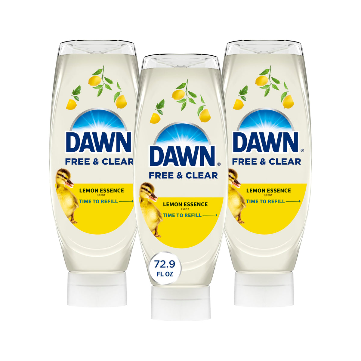 Dawn Free&Clear frente del envase EZ-Squeeze mostrando diseño funcional