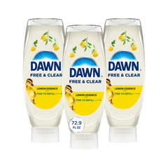 Dawn Free&Clear frente del envase EZ-Squeeze mostrando diseño funcional