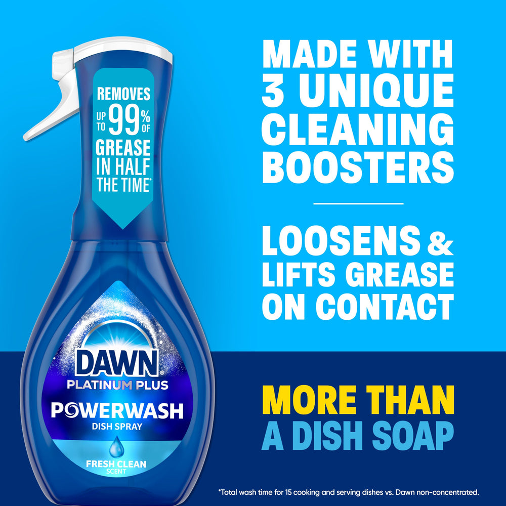 Dawn Powerwash en uso frotando un plato con menos esfuerzo