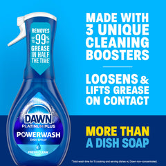 Dawn Powerwash en uso frotando un plato con menos esfuerzo