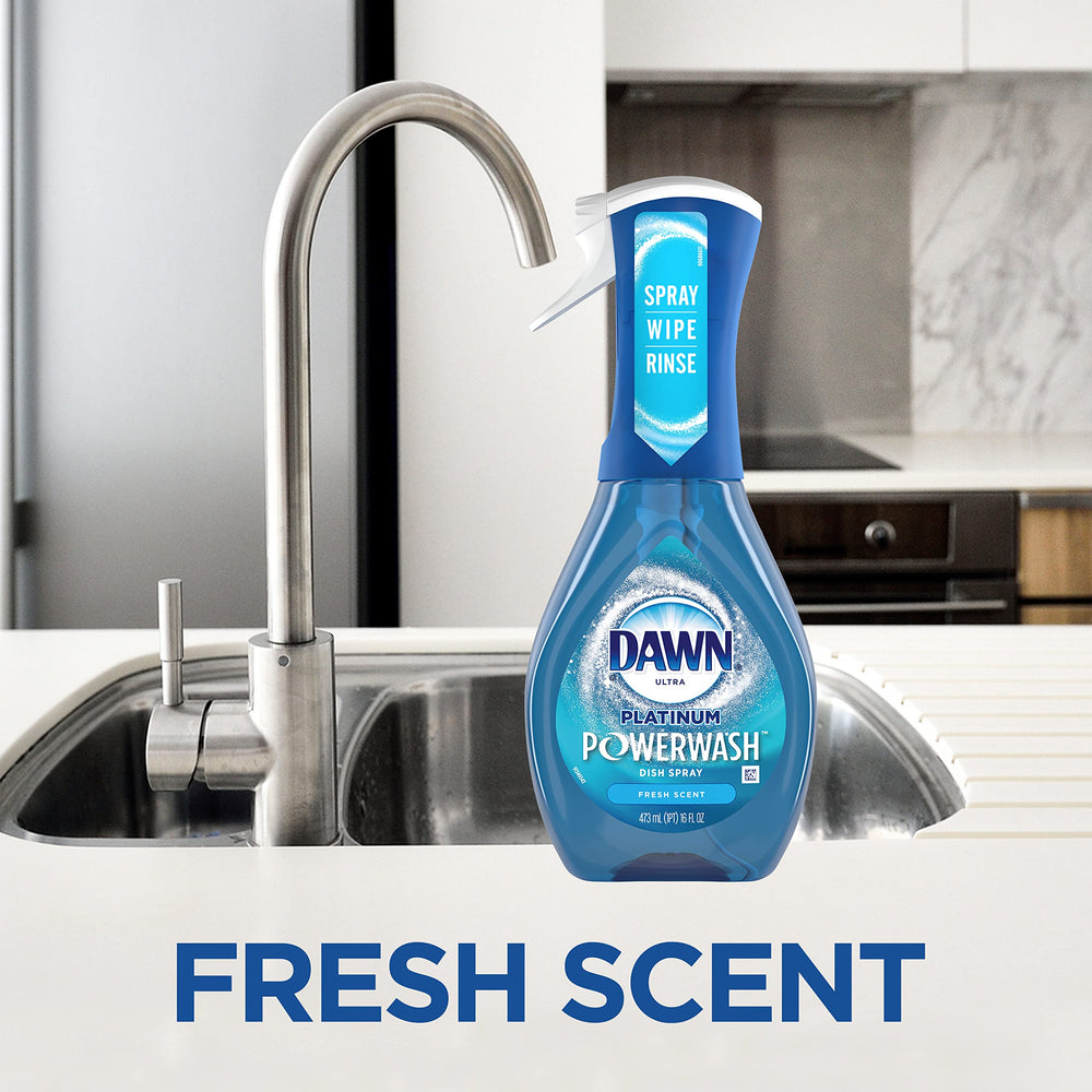 Ambiente de cocina con Dawn Powerwash en uso para limpieza diaria