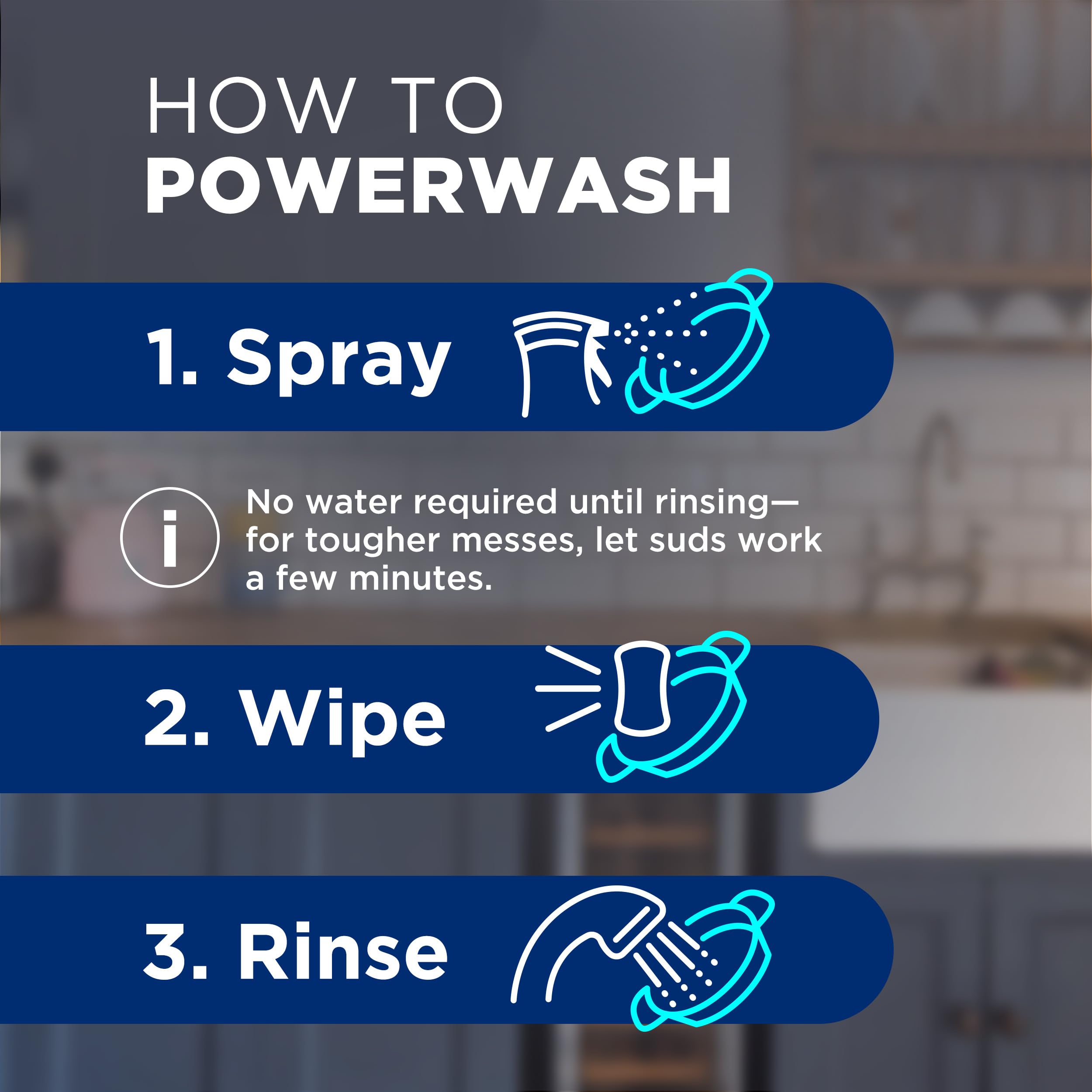 Etiqueta de producto Dawn Powerwash Gain con información y recomendaciones de uso