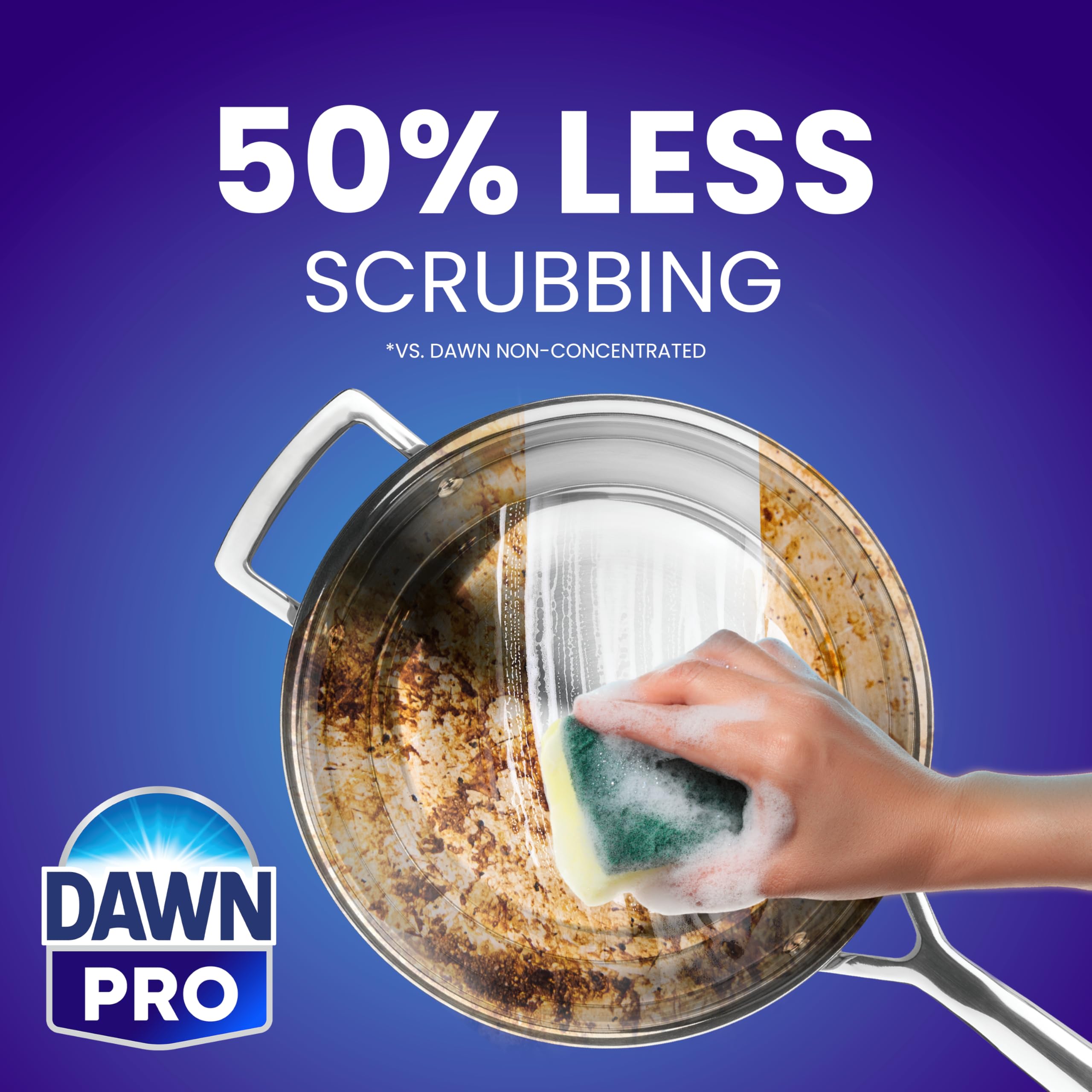 Dawn PRO eliminando restos en bandeja de horno mejorando apariencia restaurada