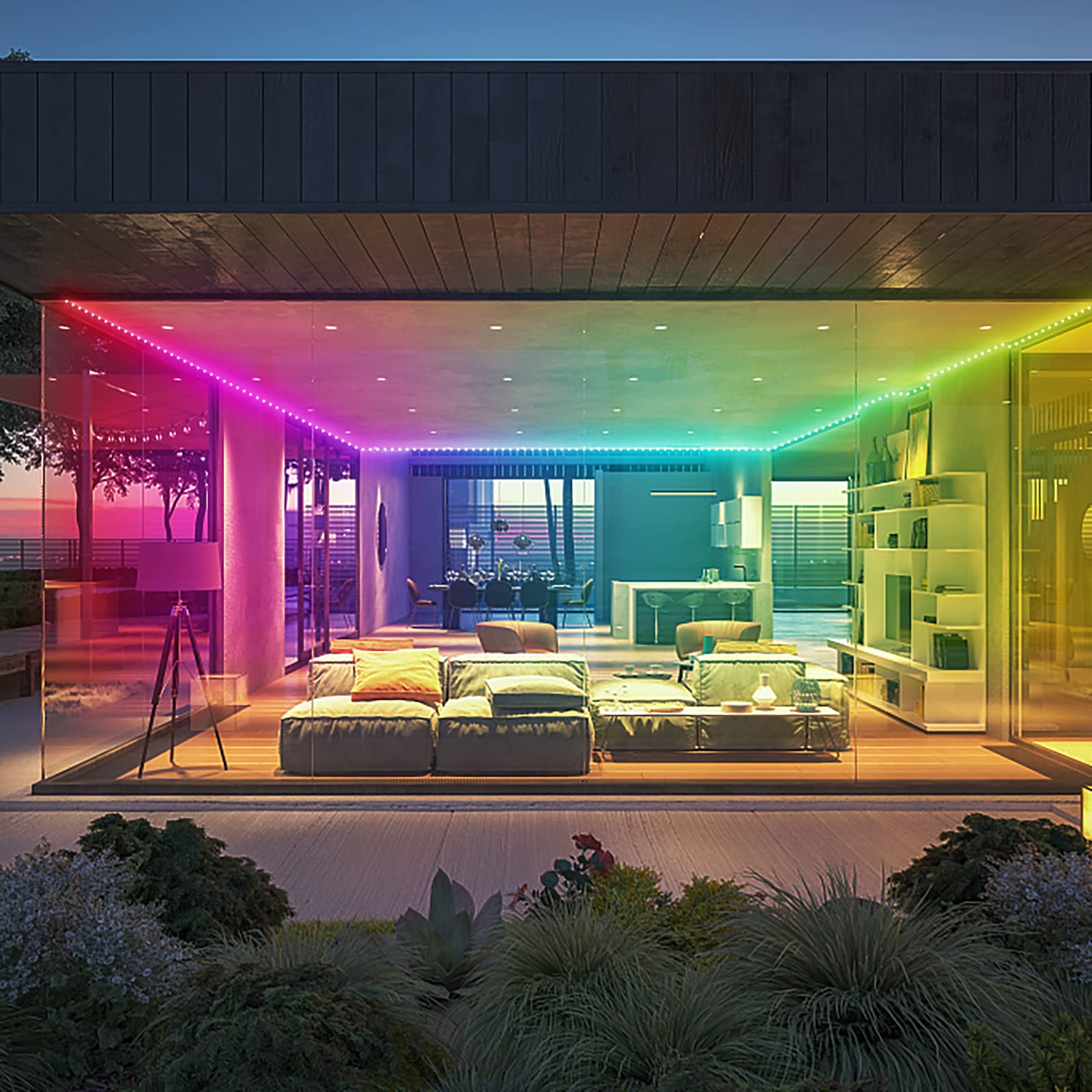 DAYBETTER escena de fiesta con luces RGB dinámicas y vibrantes